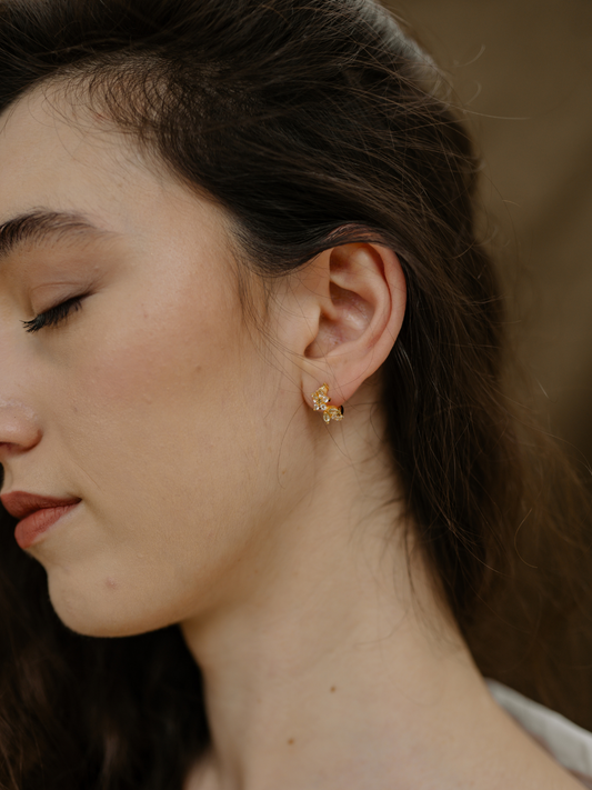 Floral Hoop Earrings